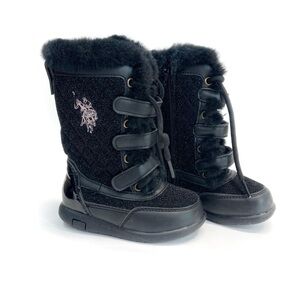 Polo Ralph Lauren Black Fur-Lined Boots Baby 6M
